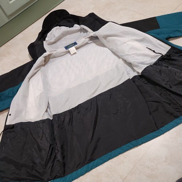 VTG LL Bean Sunbuster Womens L Large Colorblock Hooded Ski Jacket Windbreaker - Picture 10 of 11